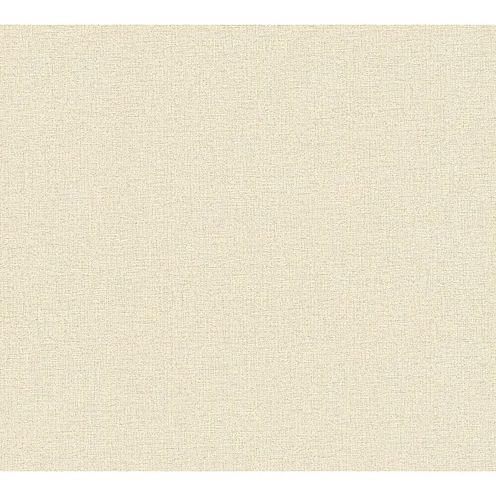 A.S. Création Cosmoliving by Cosmopolitan Vliestapete - Creme-Beige, Uni, 10,05 x 0,53 m - Nahaufnahme einer beigen Stofftextur, die ein feines, gleichmäßiges Gewebemuster für Hintergründe oder Designprojekte zeigt.\n