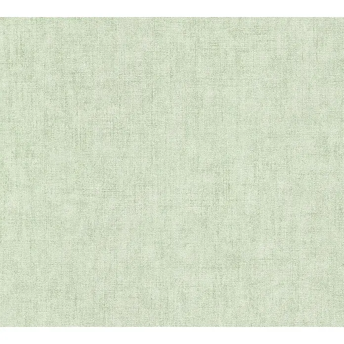 A.S. Création Cosmoliving by Cosmopolitan Vliestapete - Hellgrün, Uni, 10,05 x 0,53 m - Feine Leinwandstruktur in einem zarten Grünton, ideal für Hintergründe oder Textilien.