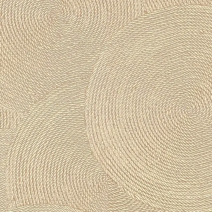 A.S. Création Hygge 3 Vliestapete Kreise - Beige-Orange, Grafisch, 10,05 x 0,53 m - Beige Wandtapete mit einem Spiralmuster, das eine beruhigende und natürliche Textur imitiert. Ideal für gemütliche Innenräume.