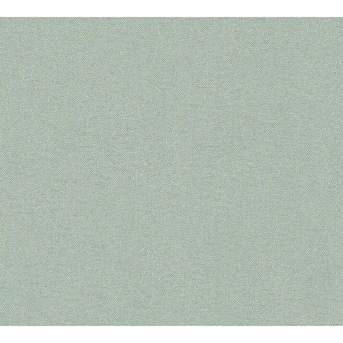 A.S. Création Hygge 3 Vliestapete - Mittelgrün, Uni, 10,05 x 0,53 m - Texturierter Stoff mit einem feinen Muster, ideal für Polsterarbeiten oder dekorative Zwecke. Der Stoff hat eine beruhigende, blassgrüne Farbe.