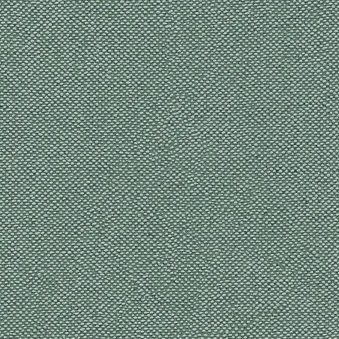A.S. Création Hygge 3 Vliestapete - Grün II, Uni, 10,05 x 0,53 m - Detailaufnahme eines mintgrünen Stoffes mit feiner, gleichmäßiger Webstruktur für Möbel oder Polster.