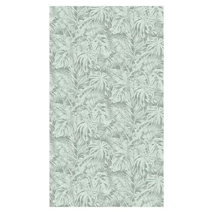 A.S. Création Cosmoliving by Cosmopolitan Fototapete Dschungel - B x H: 159 x 280 cm, Vlies, Grün-Grau - Elegante Tapete mit einem beruhigenden, üppigen Dschungel-Blattmuster in sanften Grautönen, ideal für eine entspannende Raumatmosphäre.