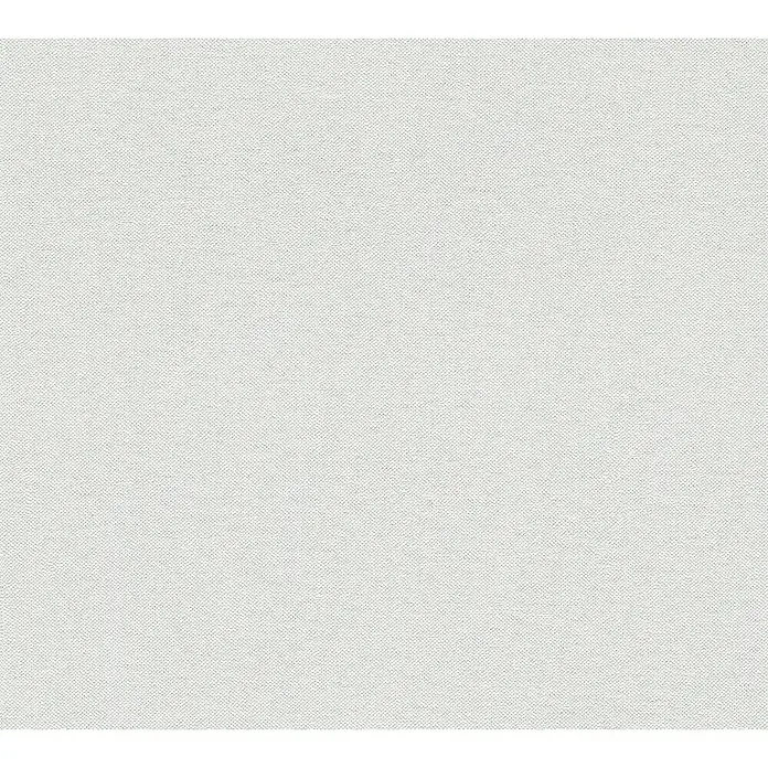 A.S. Création Hygge 3 Vliestapete - Offwhite, Uni, 10,05 x 0,53 m - Nahaufnahme eines weißen Textilgewebes, das eine subtile, strukturierte Oberfläche für vielseitige Designanwendungen bietet.