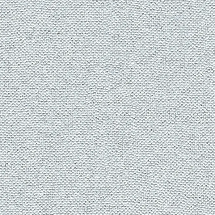 A.S. Création Hygge 3 Vliestapete - Pastelles Grau-Blau, Uni, 10,05 x 0,53 m - Nahaufnahme eines hellgrauen Stoffes mit deutlicher Textur, ideal für Polsterarbeiten oder als neutraler Hintergrund.