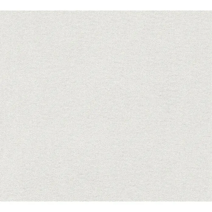A.S. Création Hygge 3 Vliestapete - Hell-Grau, Uni, 10,05 x 0,53 m - Nahaufnahme einer fein gewebten, hellgrauen Textur, die eine dezente und elegante Leinwand für verschiedene Anwendungen bietet.