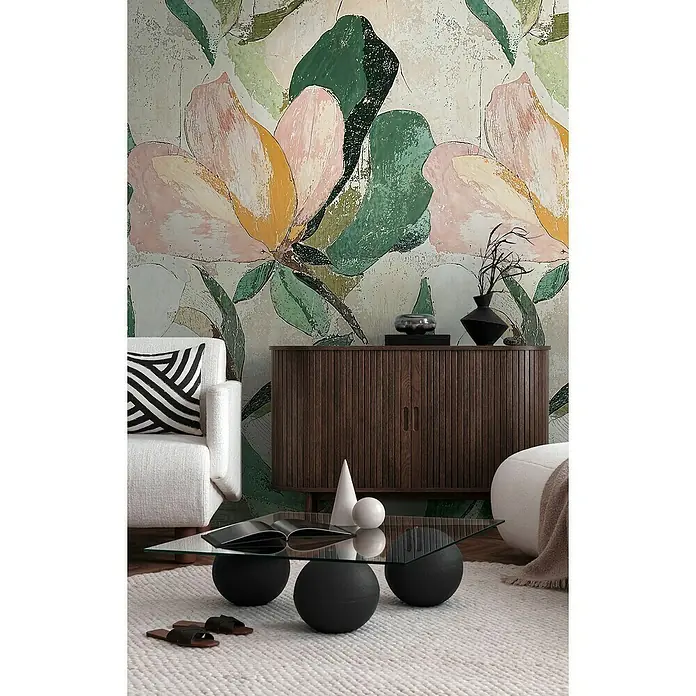A.S. Création Cosmoliving by Cosmopolitan Fototapete Blüten - B x H: 159 x 280 cm, Vlies - Geräumiges braunes Sideboard mit minimalistischem Design, das Eleganz und Funktionalität perfekt vereint. Stilvolle Möbel für jeden Raum.