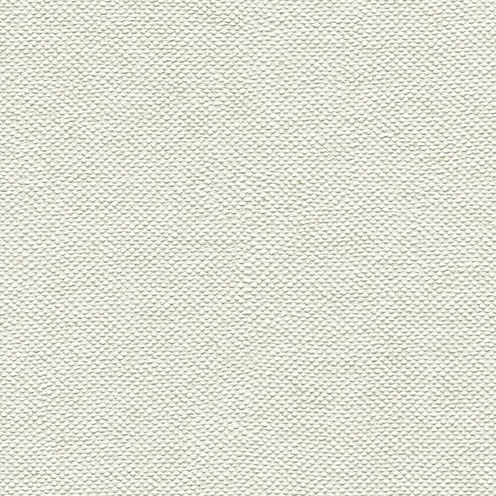 A.S. Création Hygge 3 Vliestapete - Hellgrün, Uni, 10,05 x 0,53 m - Nahaufnahme eines weißen Canvas-Stoffs mit einer feinen, gleichmäßigen Textur, ideal für künstlerische und handwerkliche Projekte.