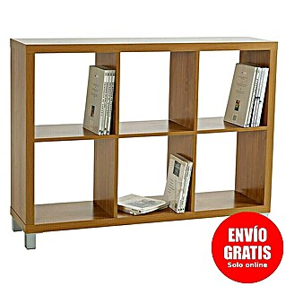 Estantería de madera Kubox (Al x An x Pr: 83 x 111 x 29 cm, Número de baldas: 6 ud., Arce)