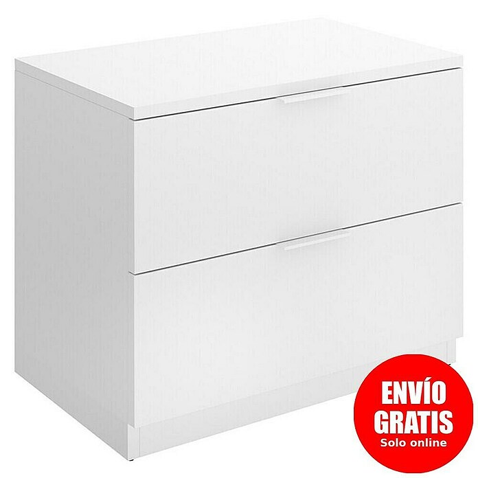 Dekit Mesita de noche Lago (L x An x Al: 34 x 50 x 46 cm, Blanco, Número de cajones: 2 ud.) | BAUHAUS
