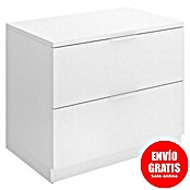 Dekit Mesita de noche Lago (L x An x Al: 34 x 50 x 46 cm, Blanco, Número de cajones: 2 ud.) | BAUHAUS
