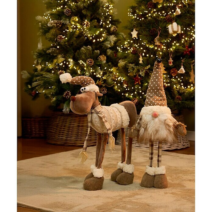 Gnomo de navidad Vaala (L x An x Al: 25 x 16 x 69 cm, Beige/Marrón, Textil) | BAUHAUS