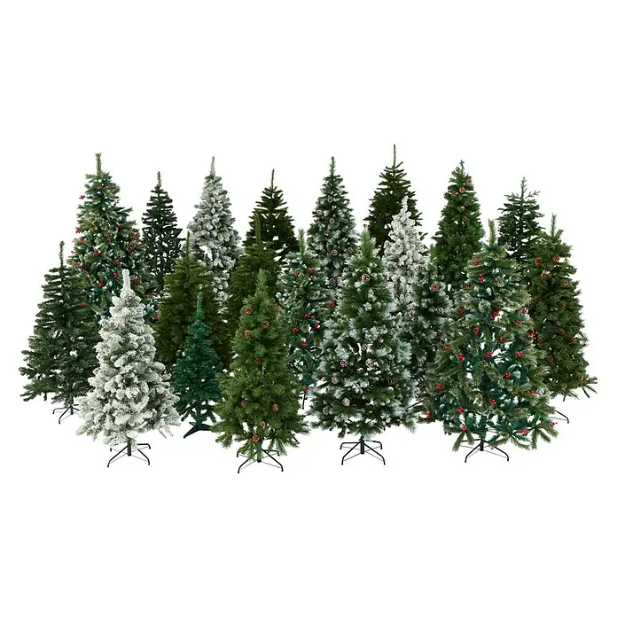 Árbol de Navidad artificial Bristlecone - Altura: 215 cm, Verde - Exhibición de árboles de Navidad artificiales en diferentes tamaños, colores y diseños, perfectos para decoraciones festivas.