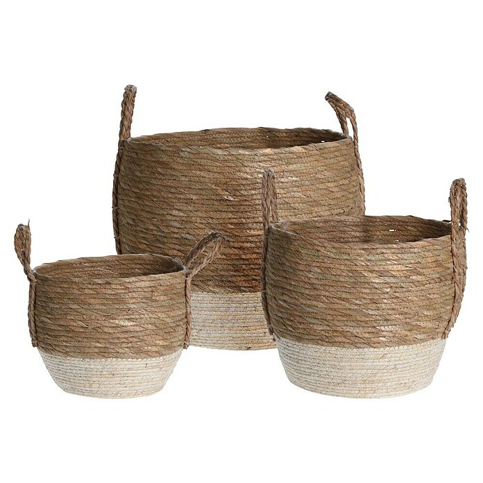 Set mandjes Stro (Bruin / Beige, 3 -delig) | BAUHAUS