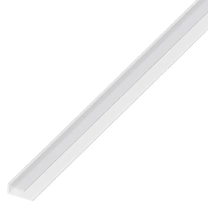 Einfassprofil - 2.500 x 15 x 4 mm, Stärke: 1 mm, Kunststoff, Transparent - Weißes U-Profil zur vielseitigen Verwendung. Das Profil ist ideal für den Kantenschutz oder als Führungsschiene geeignet.
