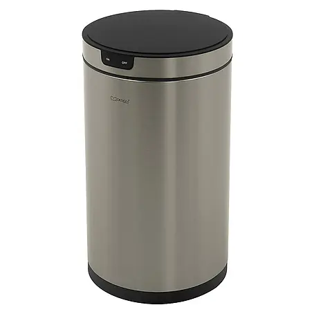 ML-Design  Sensormülleimer 30L rund Edelstahl Abfalleimer berührungslos, Klemmring für Müllbeutel