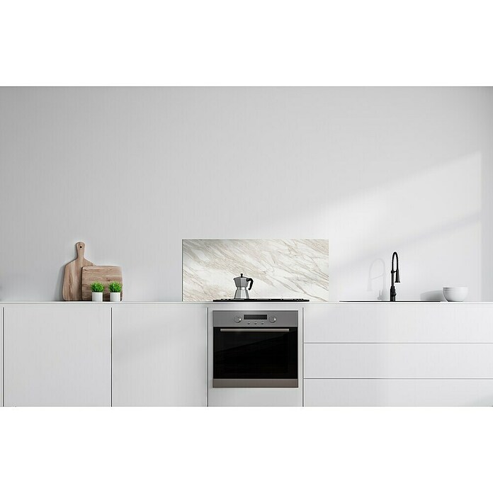 Bariperfil Protector de pared de cocina Backsplash (Venato, 60 x 98 cm, Aluminio) | BAUHAUS