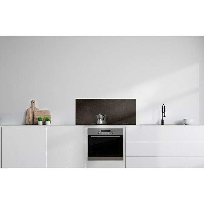 Bariperfil Protector de pared de cocina Backsplash (Black slate, 60 x 98 cm, Aluminio) | BAUHAUS
