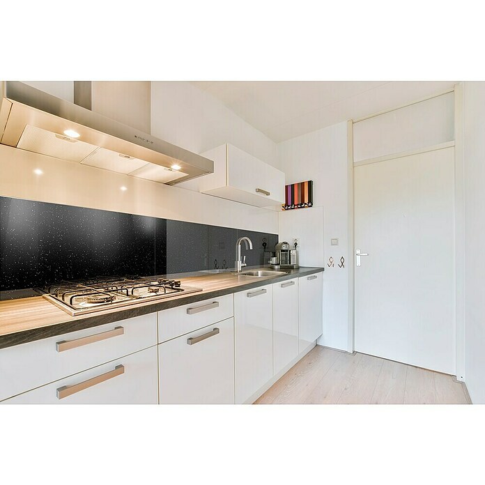 Bariperfil Protector de pared de cocina Backsplash (Andromeda black, 60 x 98 cm, Aluminio) | BAUHAUS