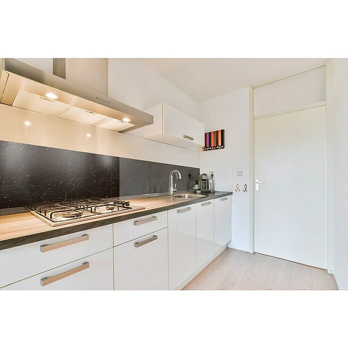 Bariperfil Protector de pared de cocina Backsplash (Black marble, 60 x 98 cm, Aluminio) | BAUHAUS