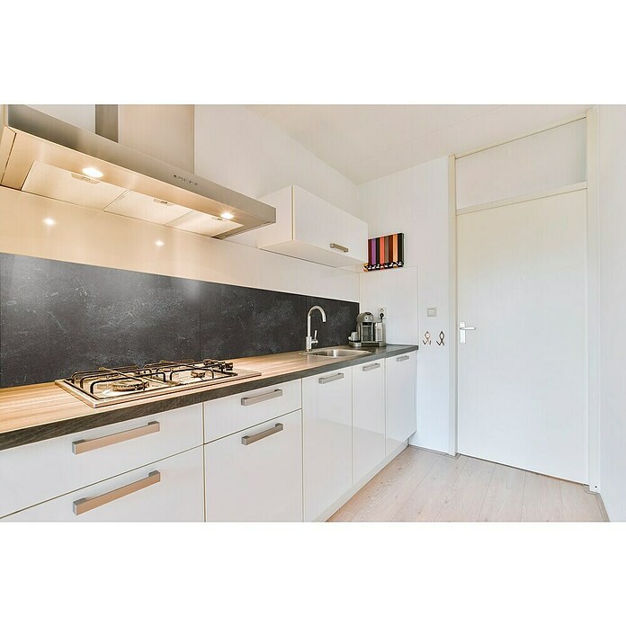 Bariperfil Protector de pared de cocina Backsplash (Black concrete, 60 x 98 cm, Aluminio) | BAUHAUS