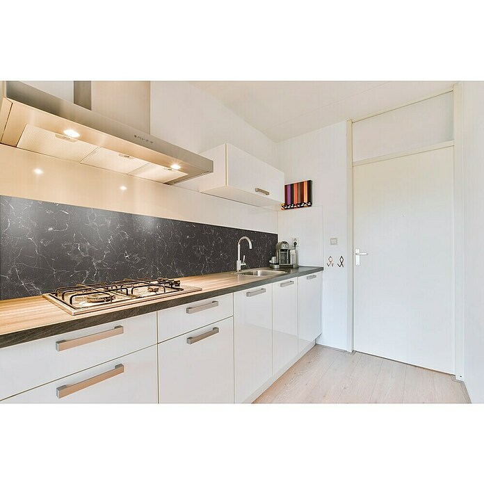 Bariperfil Protector de pared de cocina Backsplash (Galaxus black, 60 x 98 cm, Aluminio) | BAUHAUS