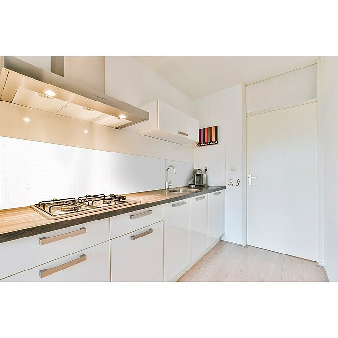 Bariperfil Protector de pared de cocina Backsplash (Andromenda white, 60 x 98 cm, Aluminio) | BAUHAUS