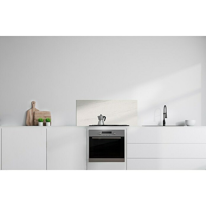 Bariperfil Protector de pared de cocina Backsplash (White concrete, 60 x 98 cm, Aluminio) | BAUHAUS