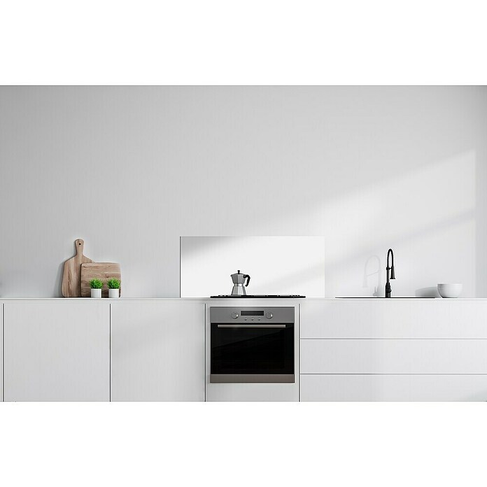 Bariperfil Protector de pared de cocina Backsplash (White, 60 x 98 cm, Aluminio) | BAUHAUS