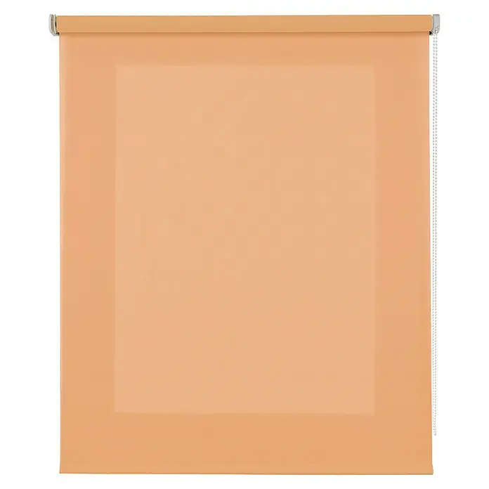 Estor enrollable Soft - An x Al: 120 x 250 cm, Melocotón - La imagen muestra un estor enrollable naranja. Está totalmente bajado, cubriendo la ventana.