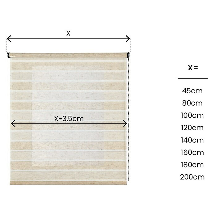 Estor enrollable Rustic Cintas (An x Al: 100 x 180 cm, Beige/Blanco, Formas y patrones) | BAUHAUS