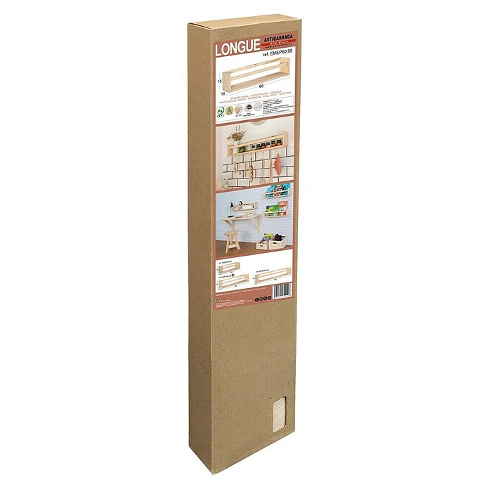 Astigarraga Especiero (L x An x Al: 15 x 60 x 15 cm, Madera de pino, Natural) | BAUHAUS