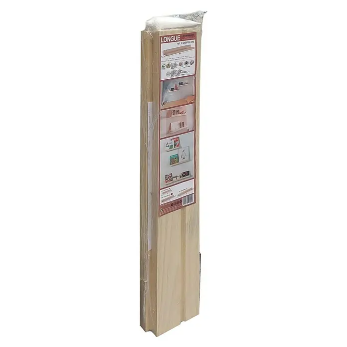 Astigarraga Estante para fotos - L x An x Al: 12,5 x 60 x 7 cm, Natural - Estantes de pared largos de madera, empaquetados, ideales para exhibir libros y decoraciones.