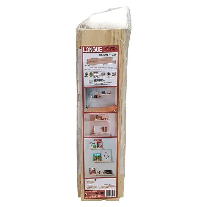 Astigarraga Estante para fotos - L x An x Al: 12,5 x 40 x 7 cm, Natural - Estante de pared LONGE ASTIGARRAGA, modelo EMSP40.99. Versátil y elegante, perfecto para organizar espacios habitables.