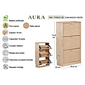 Astigarraga Aura Conjunto de muebles (2 pzs., Madera maciza y rafia, Natural) | BAUHAUS