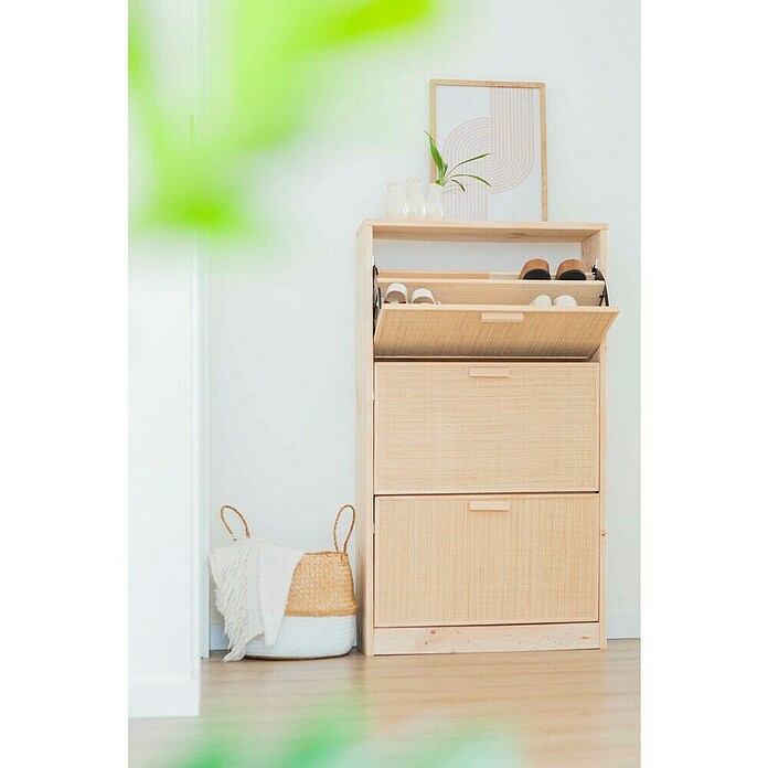 Astigarraga Aura Zapatero (L x An x Al: 25 x 64,8 x 114,8 cm, Natural, Número de compartimentos: 3 ud.) | BAUHAUS