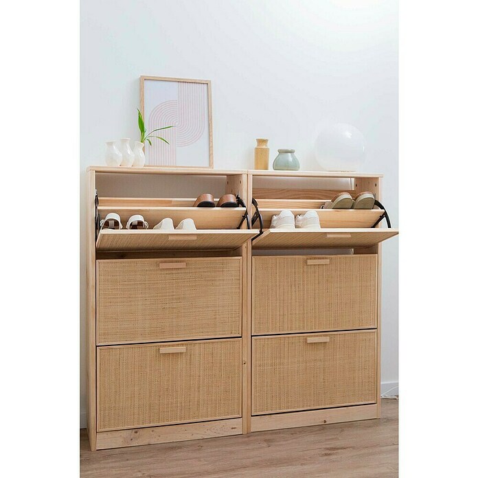 Astigarraga Aura Zapatero (L x An x Al: 25 x 64,8 x 114,8 cm, Natural, Número de compartimentos: 3 ud.) | BAUHAUS