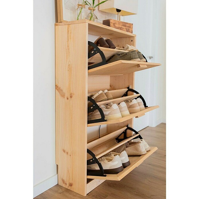 Astigarraga Aura Zapatero (L x An x Al: 25 x 64,8 x 114,8 cm, Natural, Número de compartimentos: 3 ud.) | BAUHAUS