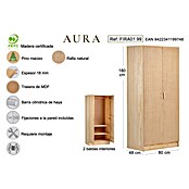 Astigarraga Aura Conjunto de muebles (5 pzs., Madera maciza y rafia, Natural) | BAUHAUS