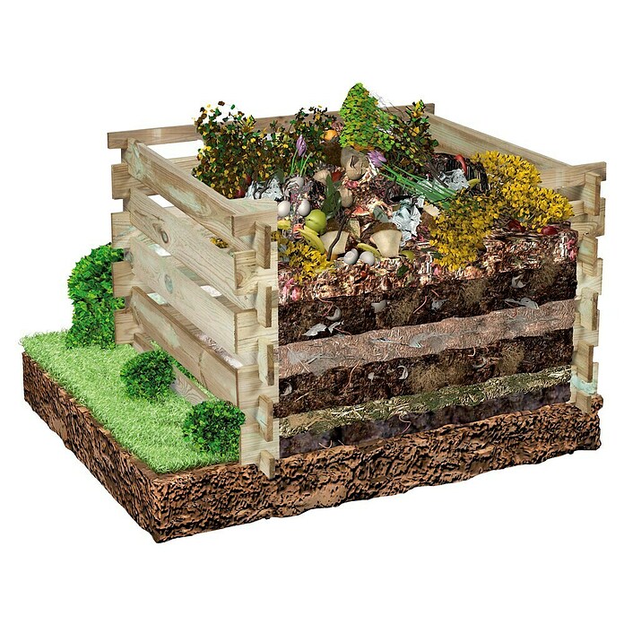 Werth Holz Kompostnik  (500 l, 100 x 100 x 60 cm) | 7488 - Komposter | IAGG - Gartenartikel | IAG - Außenbereichsausstattung | IA - Gartenhartware | I - Stadtgarten | BAUHAUS