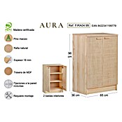 Astigarraga Aura Conjunto de muebles (4 pzs., Madera maciza y rafia, Natural) | BAUHAUS