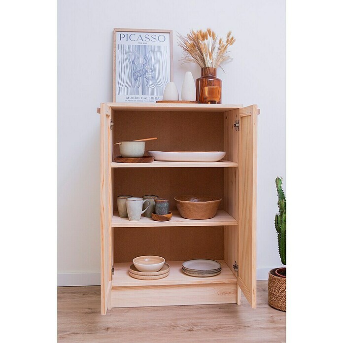 Astigarraga Aura Conjunto de muebles (4 pzs., Madera maciza y rafia, Natural) | BAUHAUS