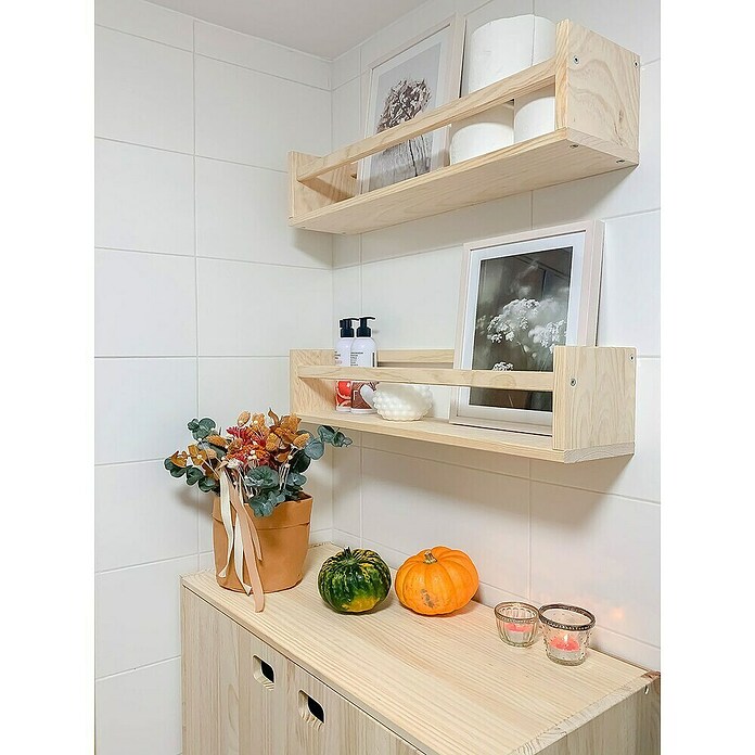 Astigarraga Especiero (L x An x Al: 15 x 80 x 15 cm, Madera de pino, Natural) | BAUHAUS