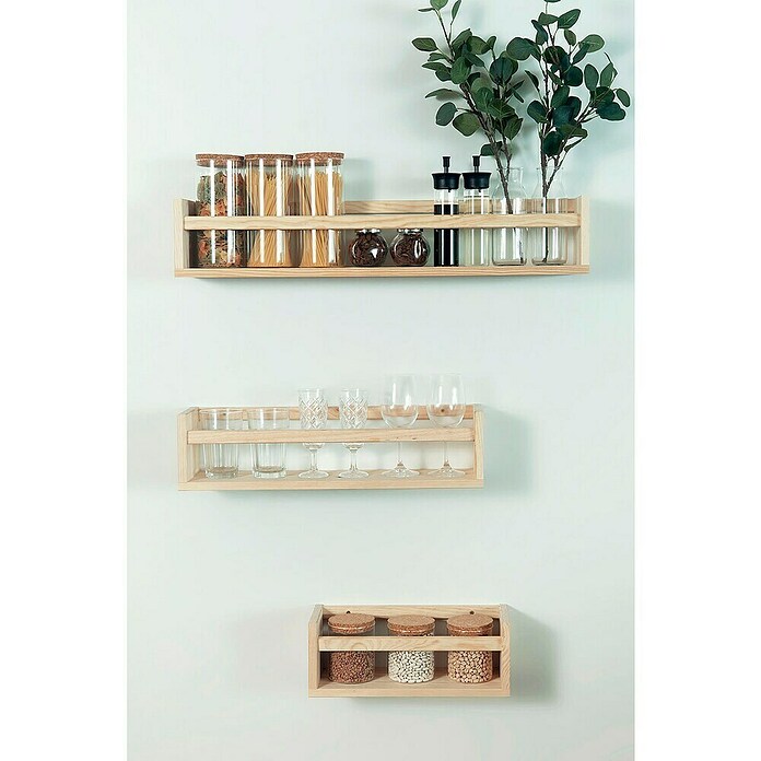 Astigarraga Especiero (L x An x Al: 15 x 80 x 15 cm, Madera de pino, Natural) | BAUHAUS