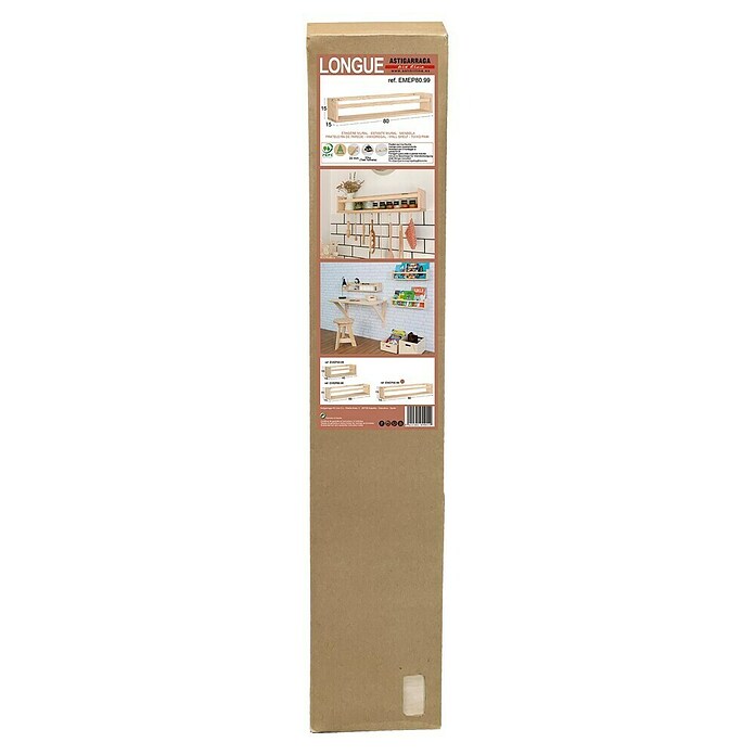 Astigarraga Especiero (L x An x Al: 15 x 80 x 15 cm, Madera de pino, Natural) | BAUHAUS