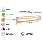 Astigarraga Especiero (L x An x Al: 15 x 80 x 15 cm, Madera de pino, Natural) | BAUHAUS