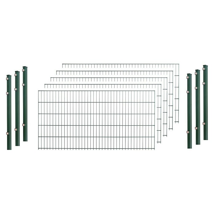 Peddy Shield Zaunset DSM (10 x 0,83 m, Grün, 11-tlg.)