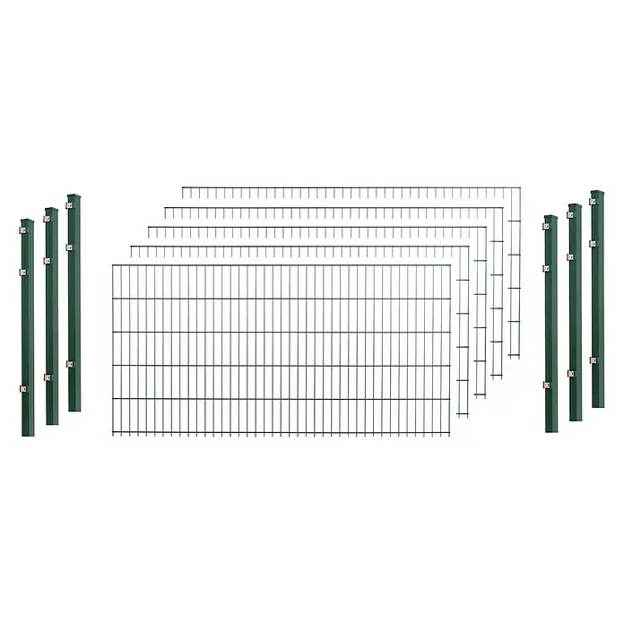 Peddy Shield Zaun-Set ESM10 x 1,2 m, Grün, 11 -tlg.