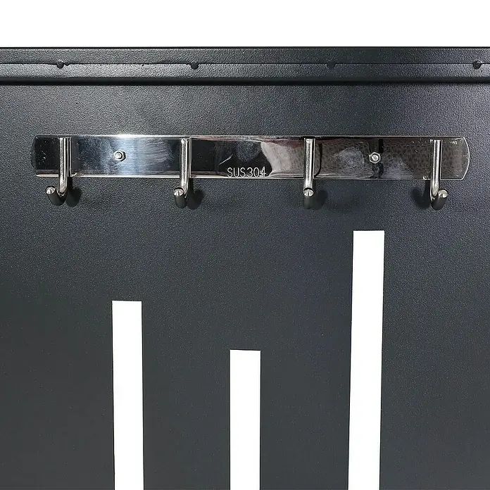 Proregal Garage 4er-Fahrradgarage - Metall, Anthrazit - Eine Wandhalterung mit vier Haken aus rostfreiem Stahl. Ideal für Badezimmer oder Flur zur Aufbewahrung von Handtüchern und Kleidung.