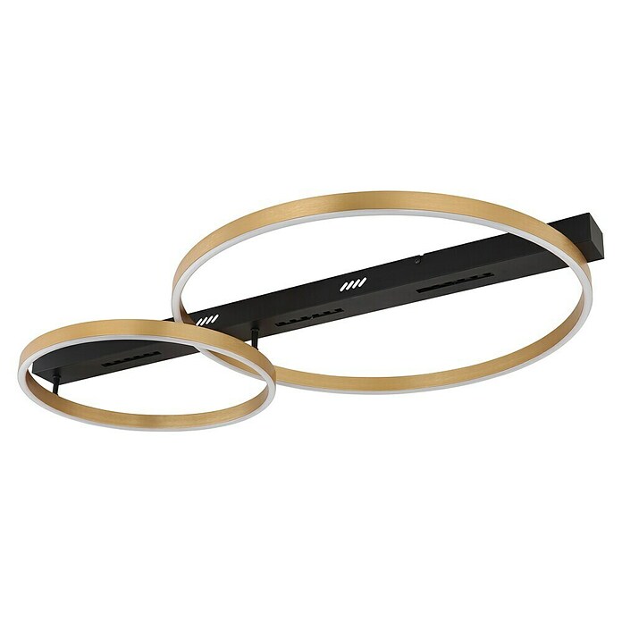 Globo LED-Deckenleuchte Luffy (54 W, L x B x H: 930 x 585 x 102 mm, Schwarz/Gold, Matt, Warmweiß) | BAUHAUS