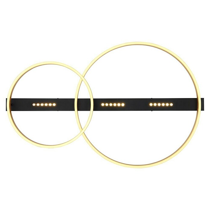 Globo LED-Deckenleuchte Luffy (54 W, L x B x H: 930 x 585 x 102 mm, Schwarz/Gold, Matt, Warmweiß) | BAUHAUS